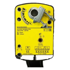 Электропривод ТИХОНЯ VA20S230S ON/OFF, 20 Н·м, 230 В, с возвратной пружиной с 2 доп. переключателями