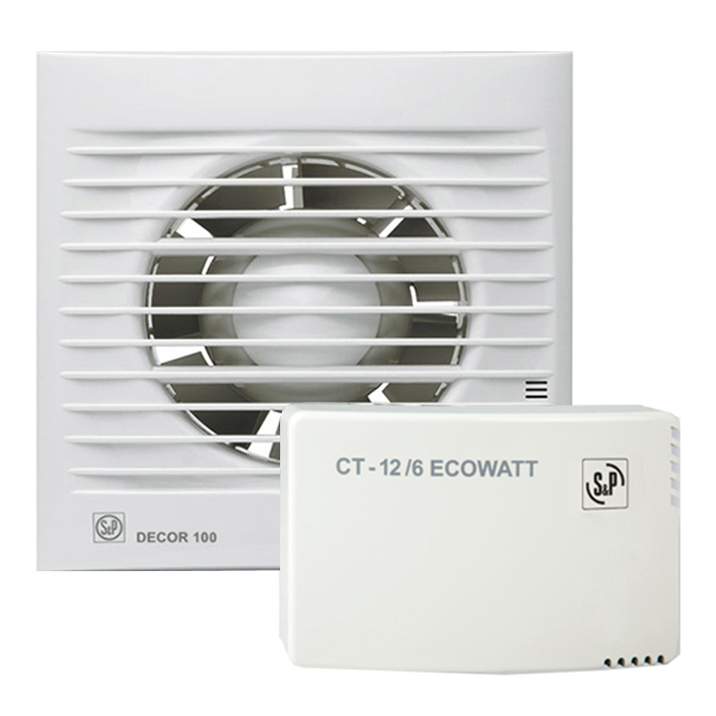 Накладной вентилятор Soler Palau KIT DECOR-100CHZ 12V+CT-12/6 ECOWATT