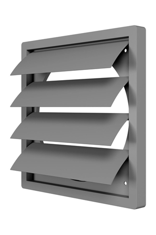 Выход стенной КФ фланец D200 жалюзи 242х242 ASA серый ERA