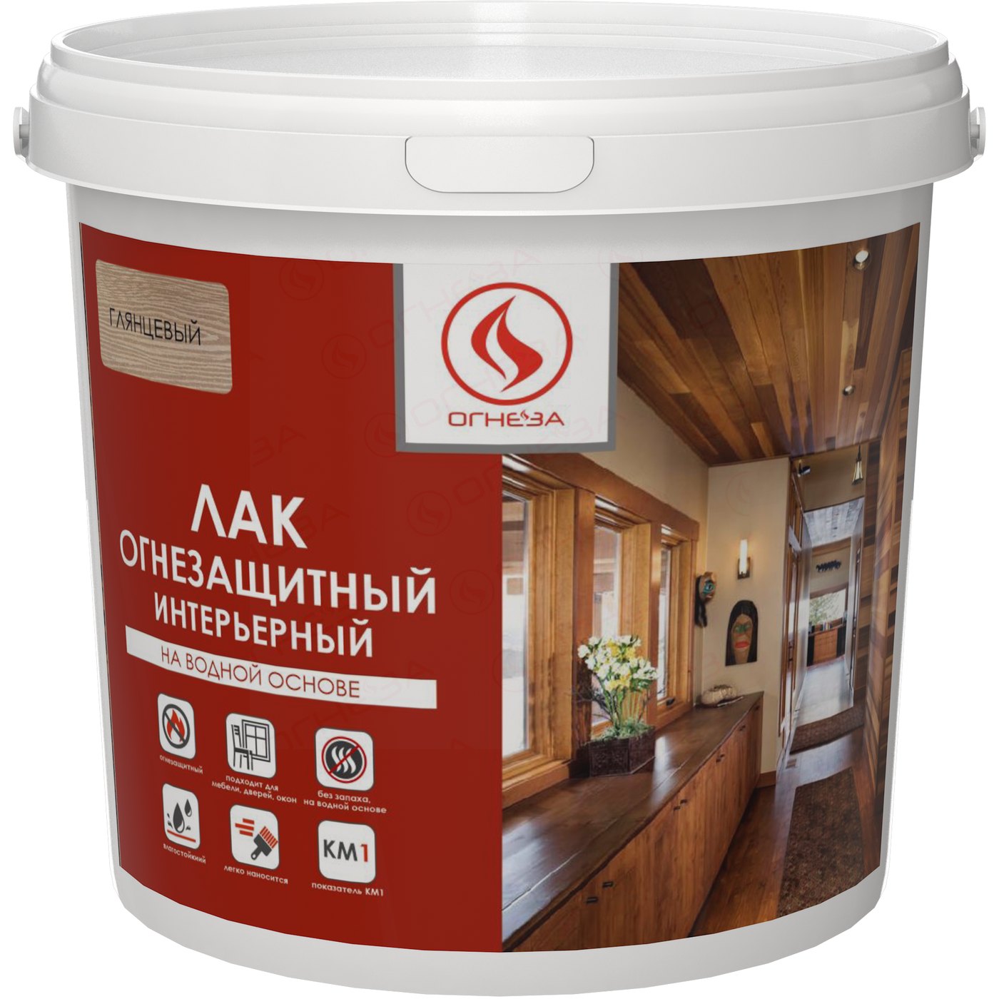 Огнезащитный лак на водной основе ОГНЕЗА-ЛАК-ВД 3 л глянцевый